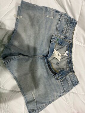 aerie Light Blue Distressed Denim Jean Shorts